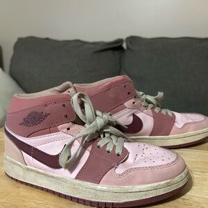Jordan Women's Rose and Burgundy Sneakers